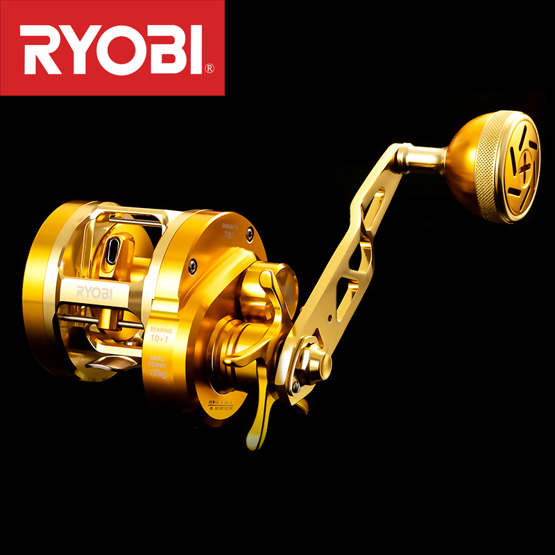 Fishing Boat Steering Wheel - JapanRYOBIRyobiVARIUSValius Gold Iron Plate Reel Full