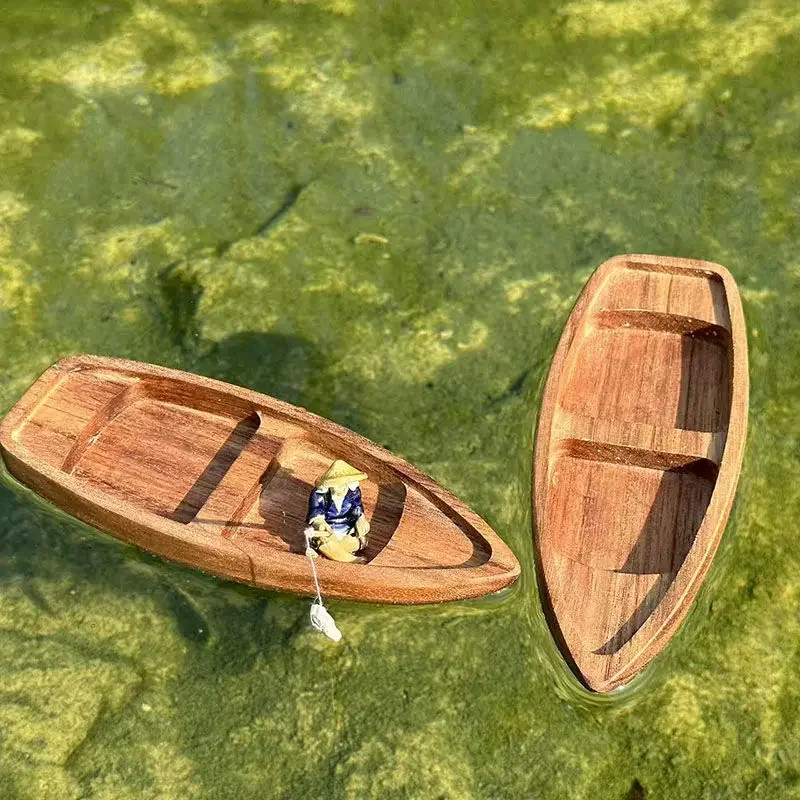 Handmade Wooden Boat Mini Floa - Fishing Boat Oar recension och pris