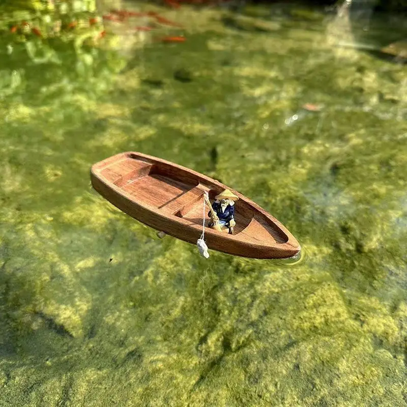 Handmade Wooden Boat Mini Floa - Fishing Boat Oar recension och pris